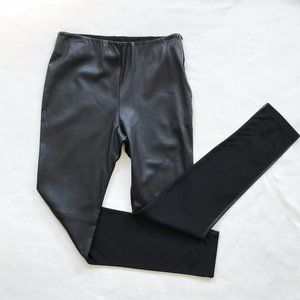 NEW! Zara Vegan Faux Leather Leggings Women's M Skinny Pleather Pants Side Zip